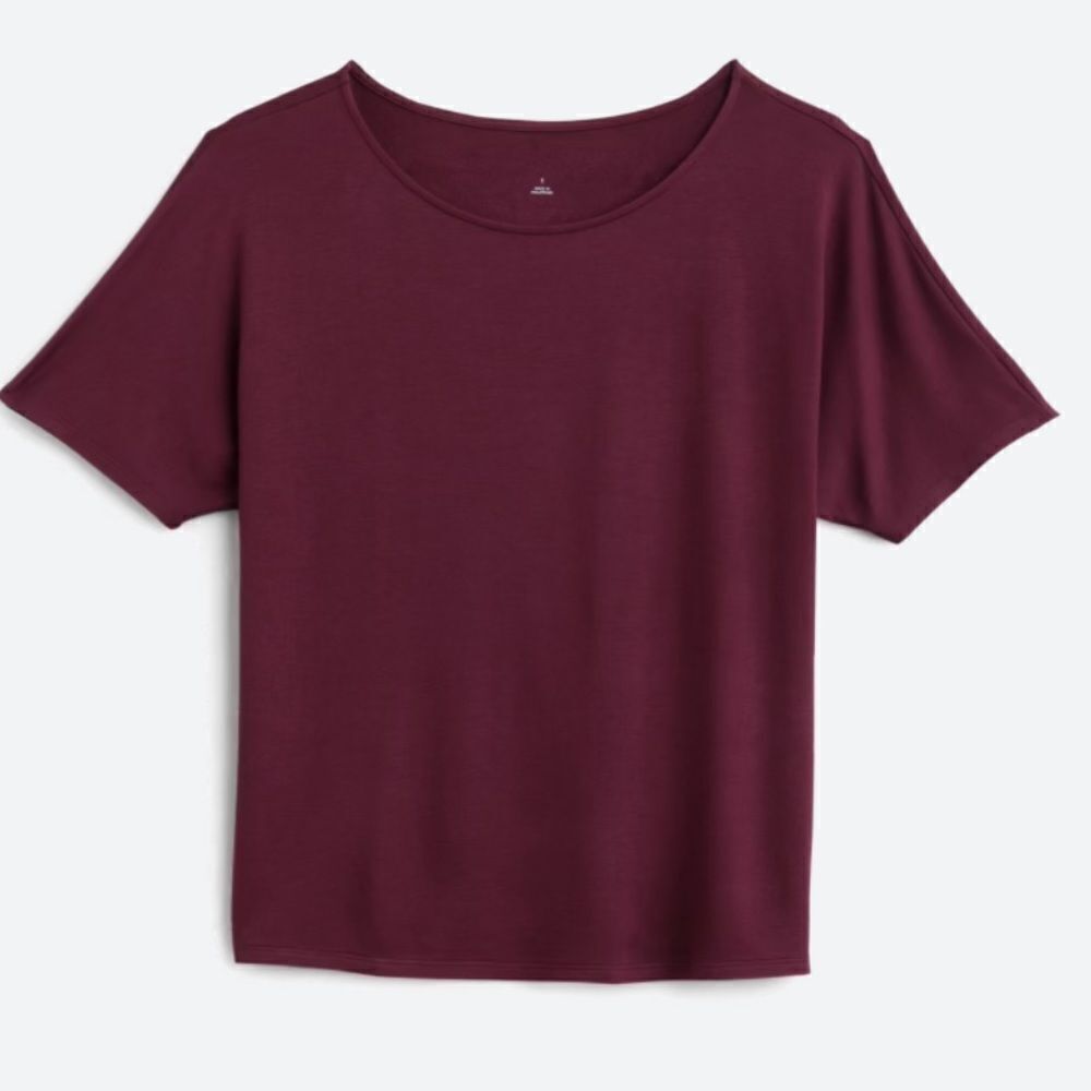 MARKET & SPRUCE Sylvie French Terry Sleep & Lounge Dolman Sleeve Burgundy Tee